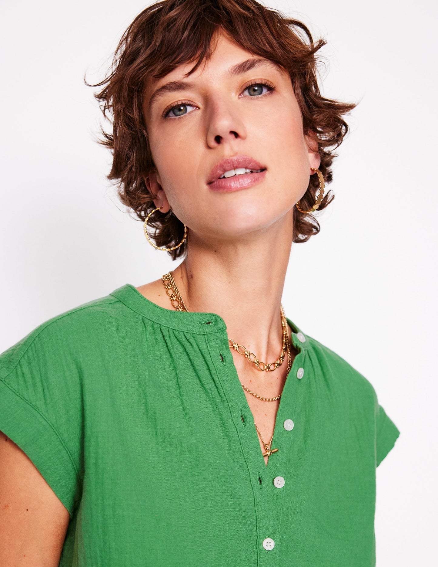 Boden Sleeveless Double Cloth Top - Paradise Green