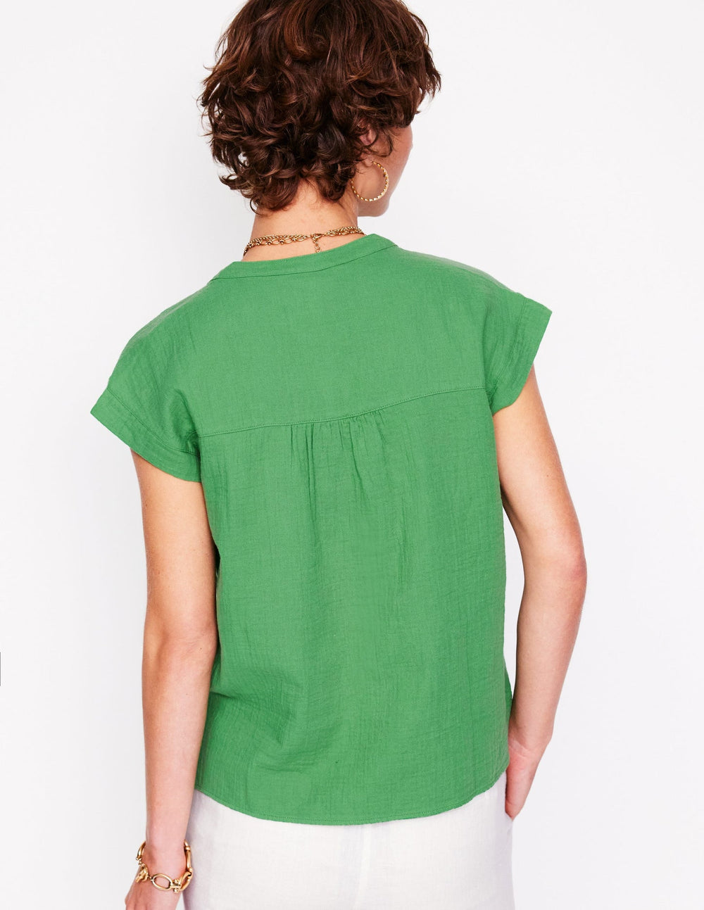 Boden Sleeveless Double Cloth Top - Paradise Green