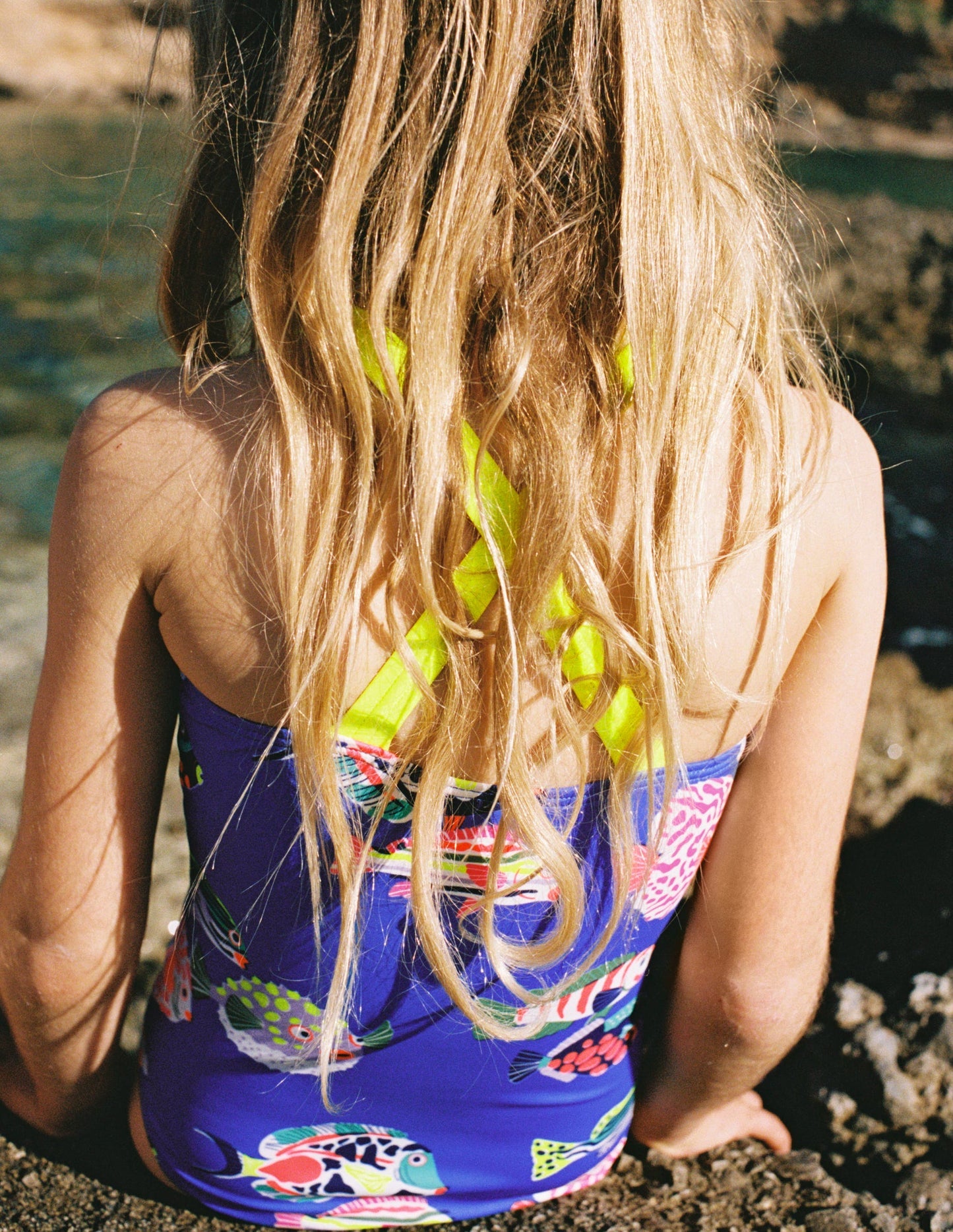 Boden Cross - back Printed Swimsuit - Blue Heron Fish