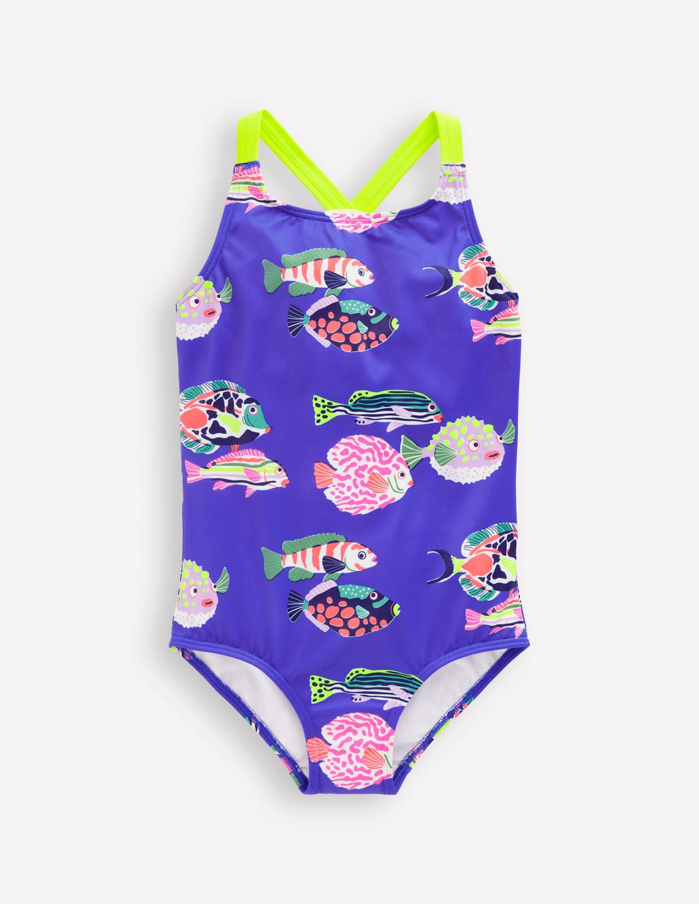 Boden Cross - back Printed Swimsuit - Blue Heron Fish