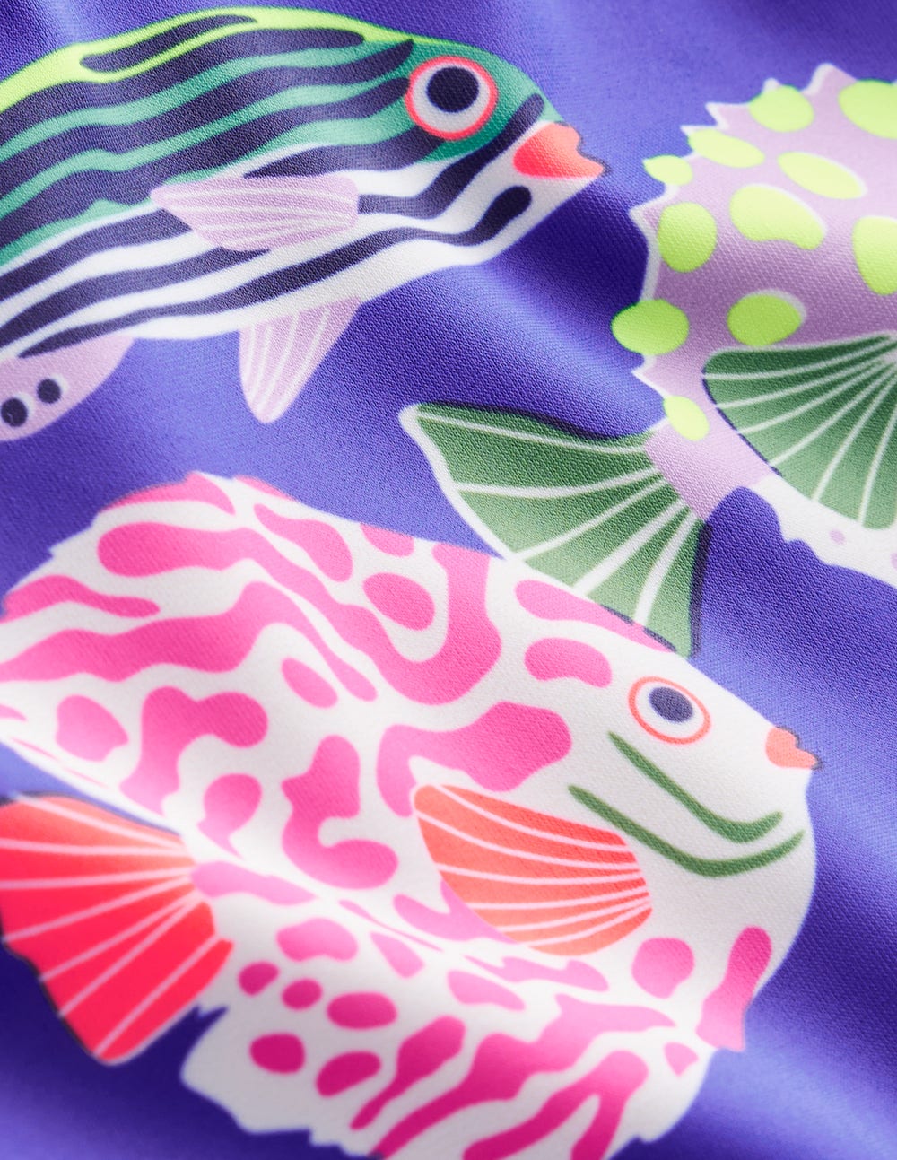 Boden Cross - back Printed Swimsuit - Blue Heron Fish