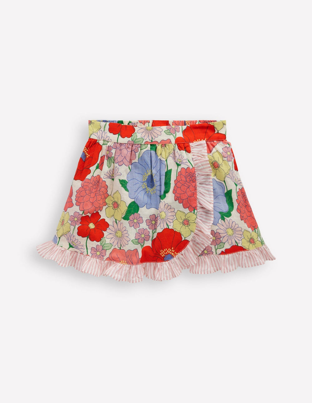 Boden Wrap Frill Skort - Multi Summer Garden