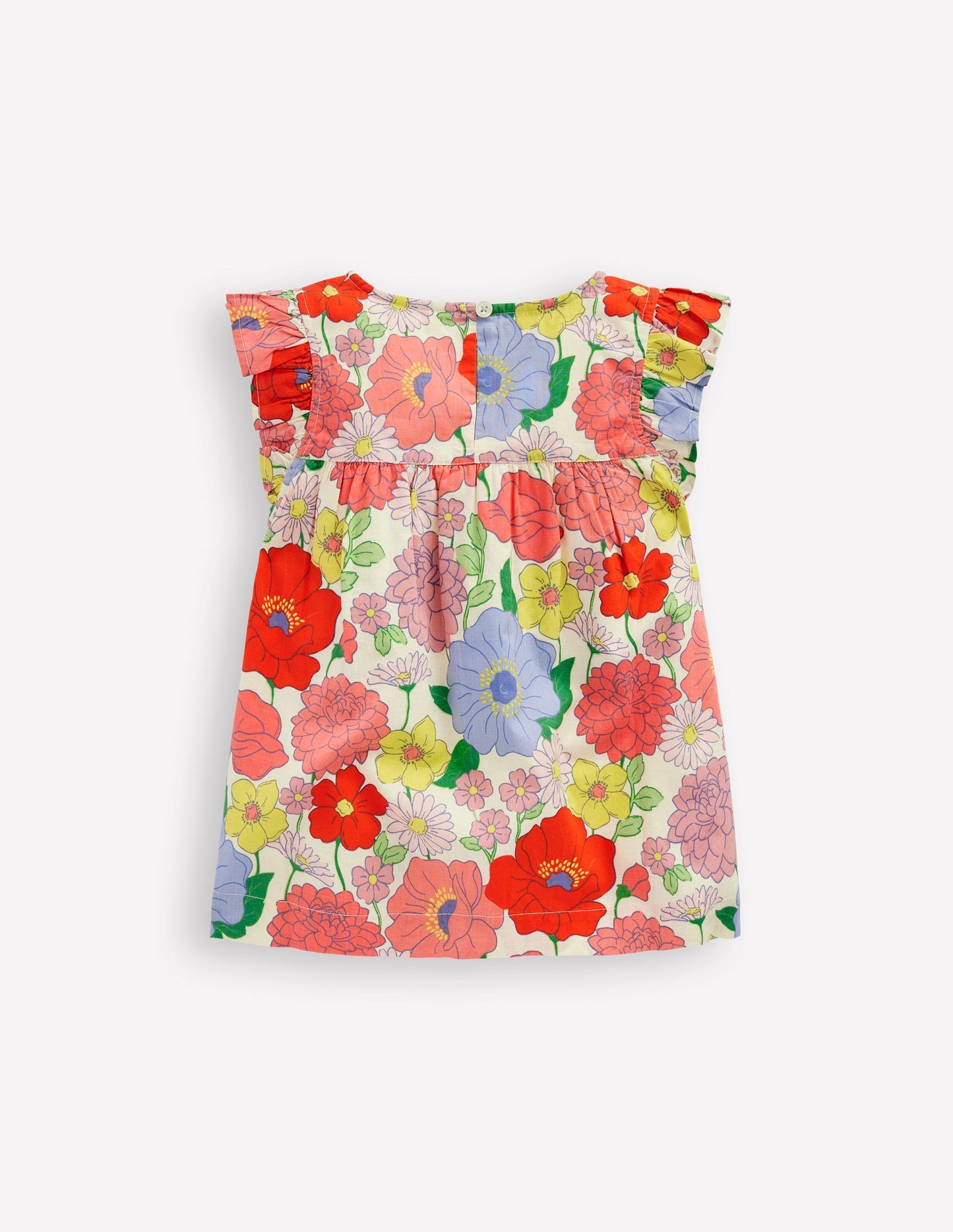Boden Frill Sleeve Woven Top - Multi Summer Garden