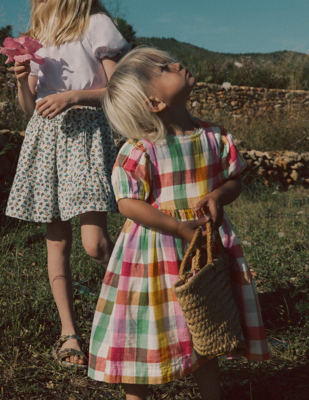 Boden Puff Sleeve Double Cloth Dress - Multi Check