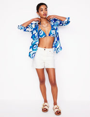 Boden Sienna Linen Shirt - Multi Abstract Swirl