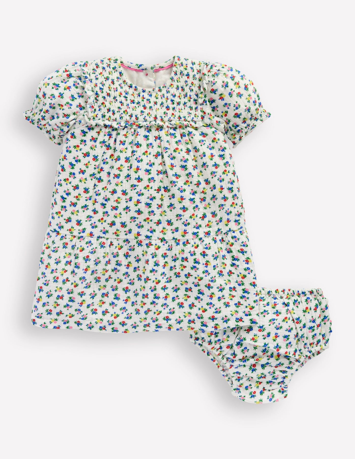 Boden Double Cloth Dress - Soft Ivory Ditsy