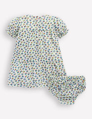 Boden Double Cloth Dress - Soft Ivory Ditsy