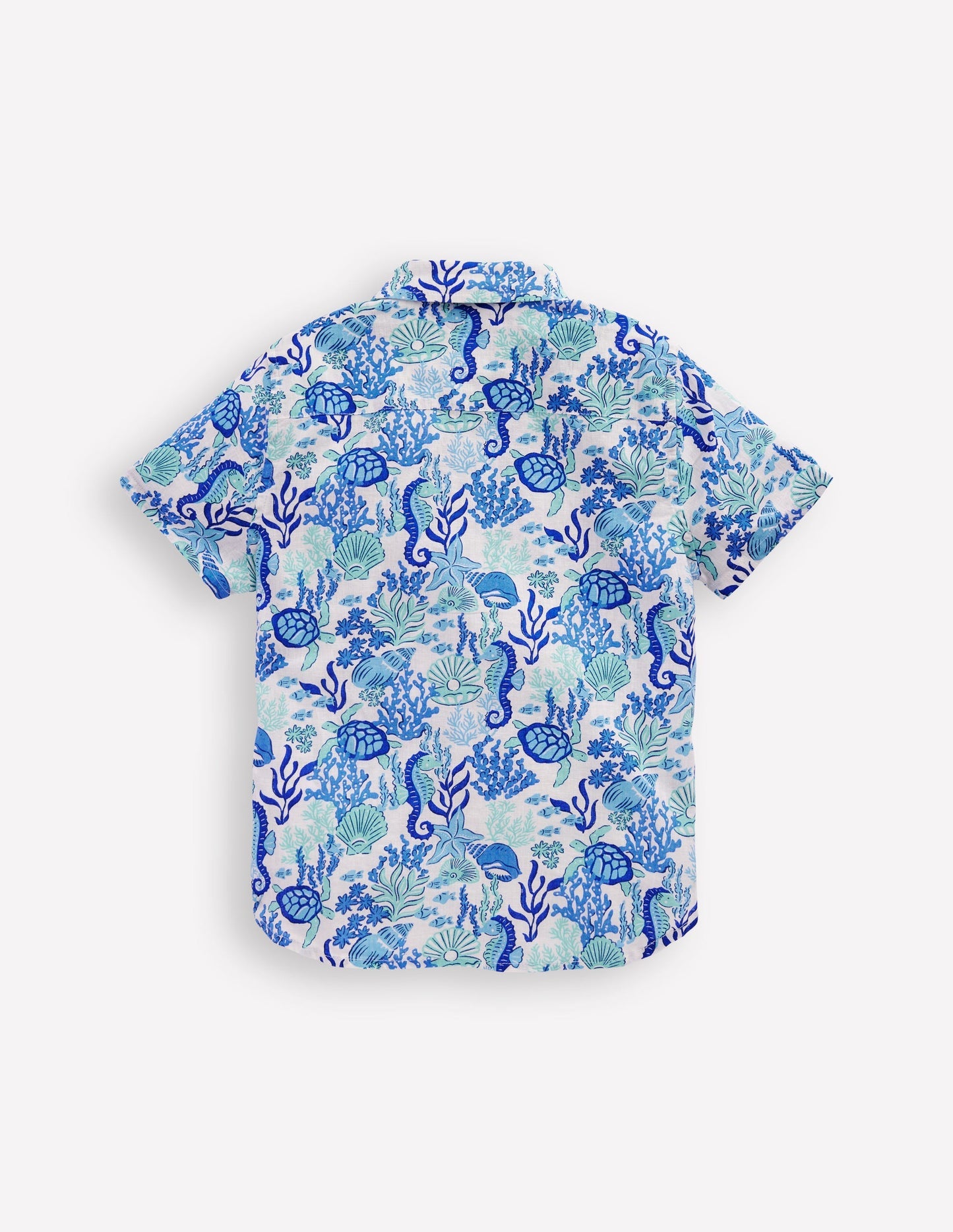 Boden Cotton Linen Shirt - Blue Coral Cove