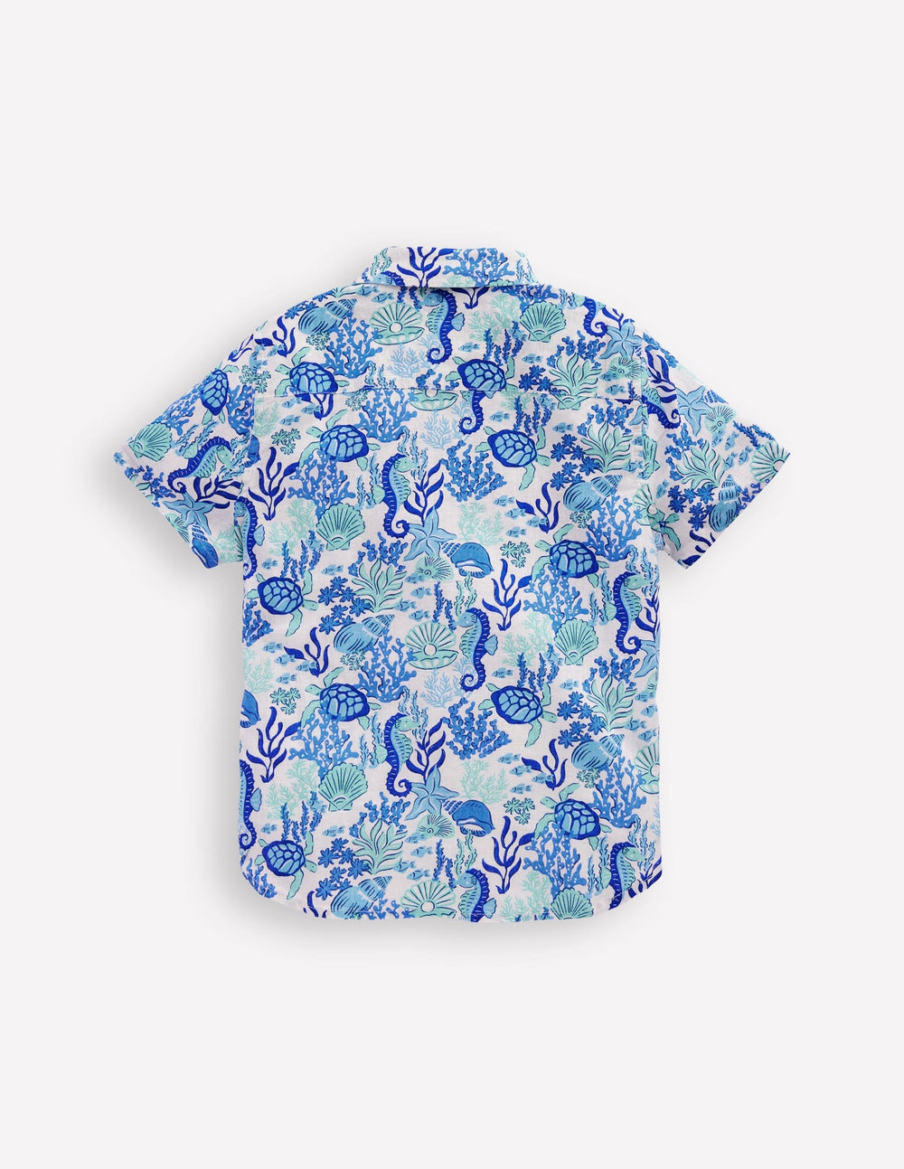 Boden Cotton Linen Shirt - Blue Coral Cove
