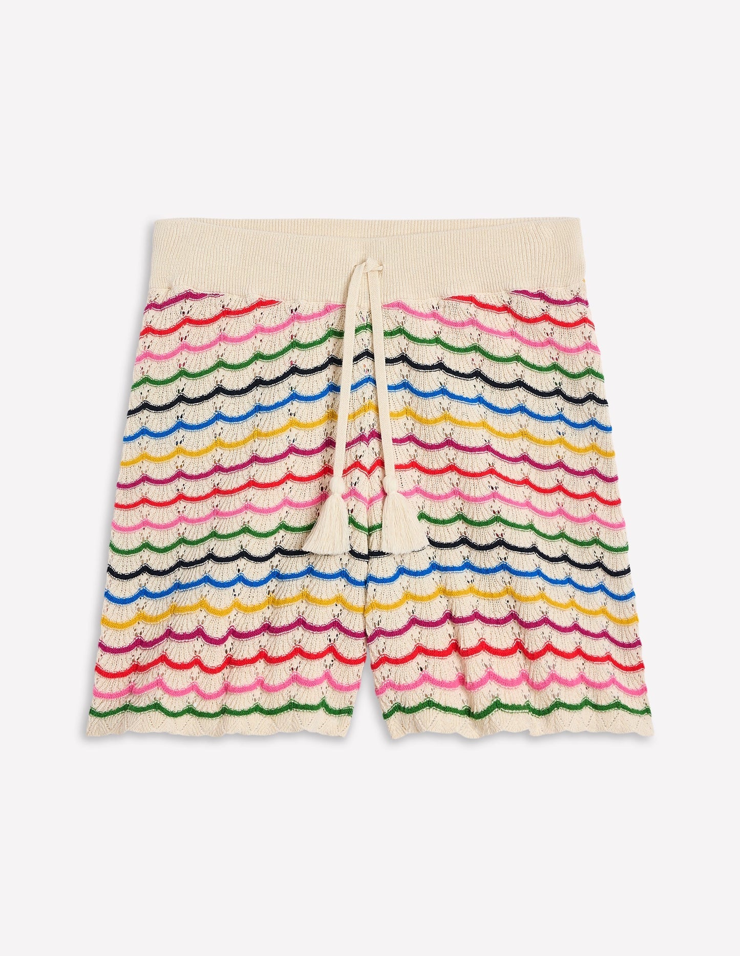 Boden Textured Knitted Shorts - Multi Stripe
