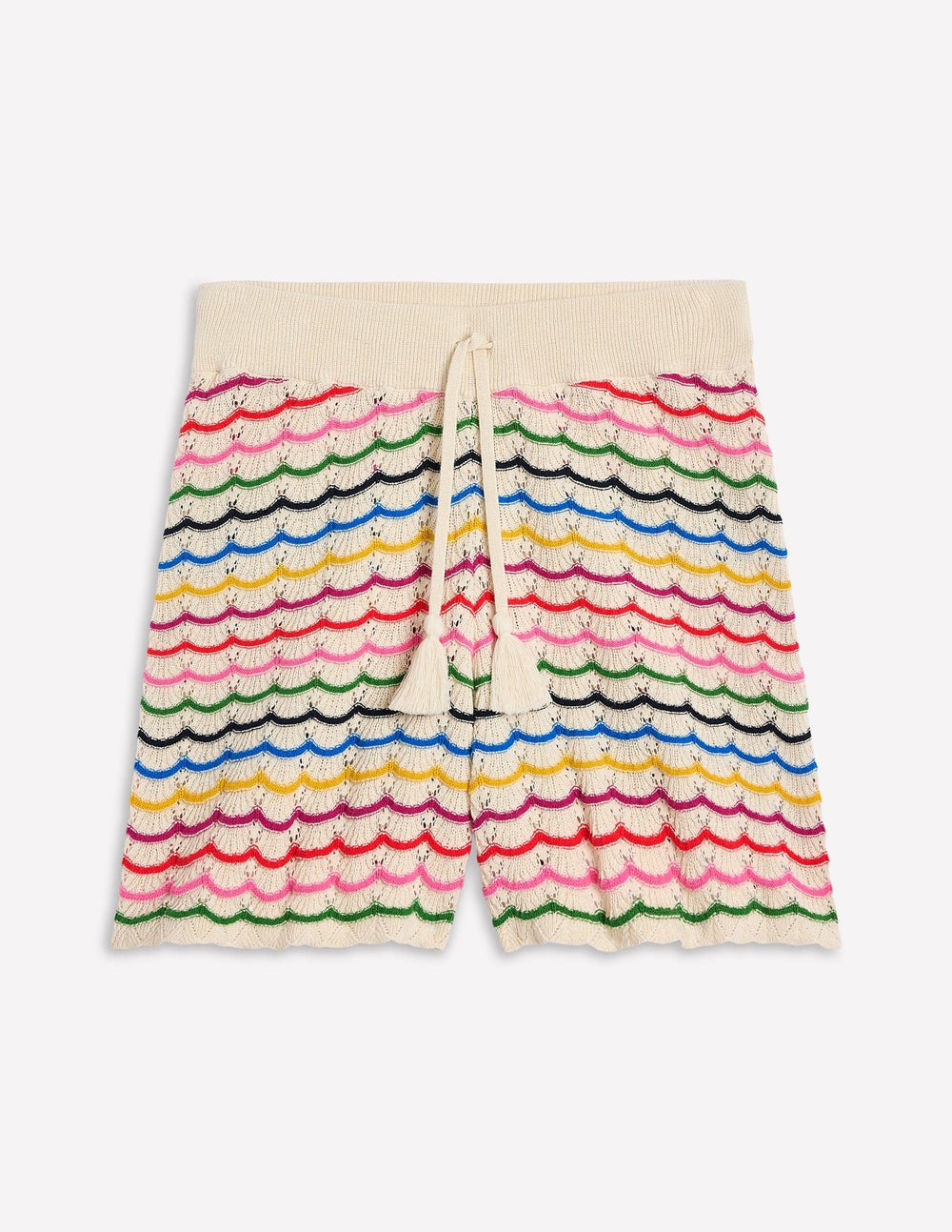 Boden Textured Knitted Shorts - Multi Stripe