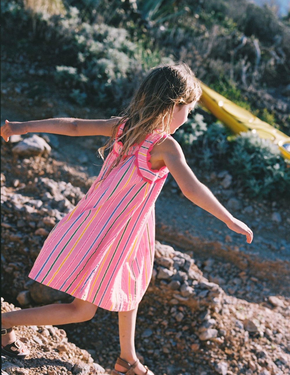 Boden Maribel Strappy Swing Sundress - Pink Multi Stripe