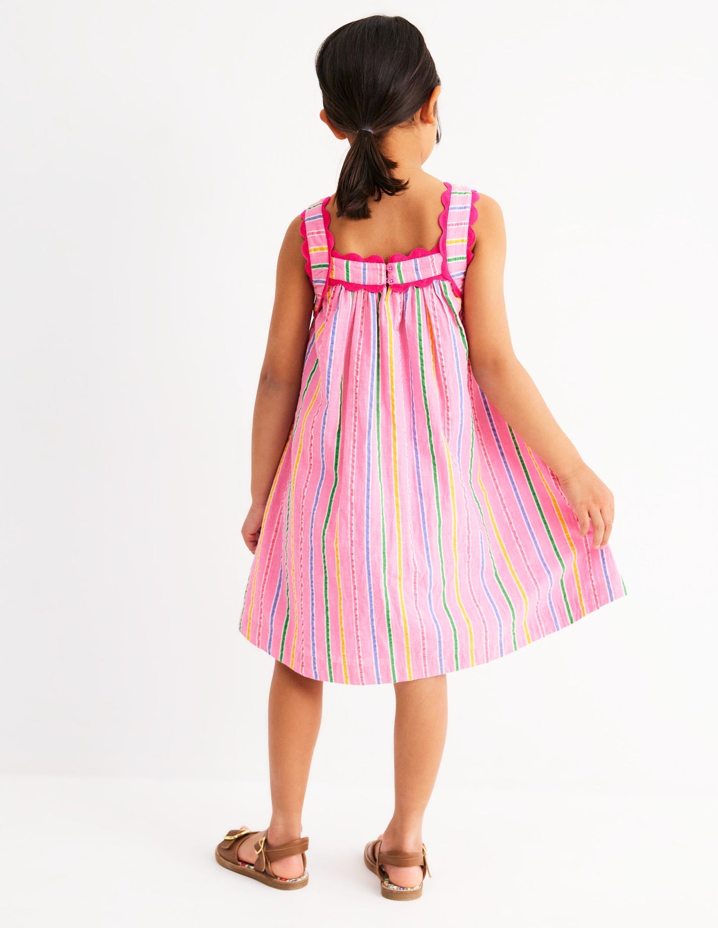 Boden Maribel Strappy Swing Sundress - Pink Multi Stripe