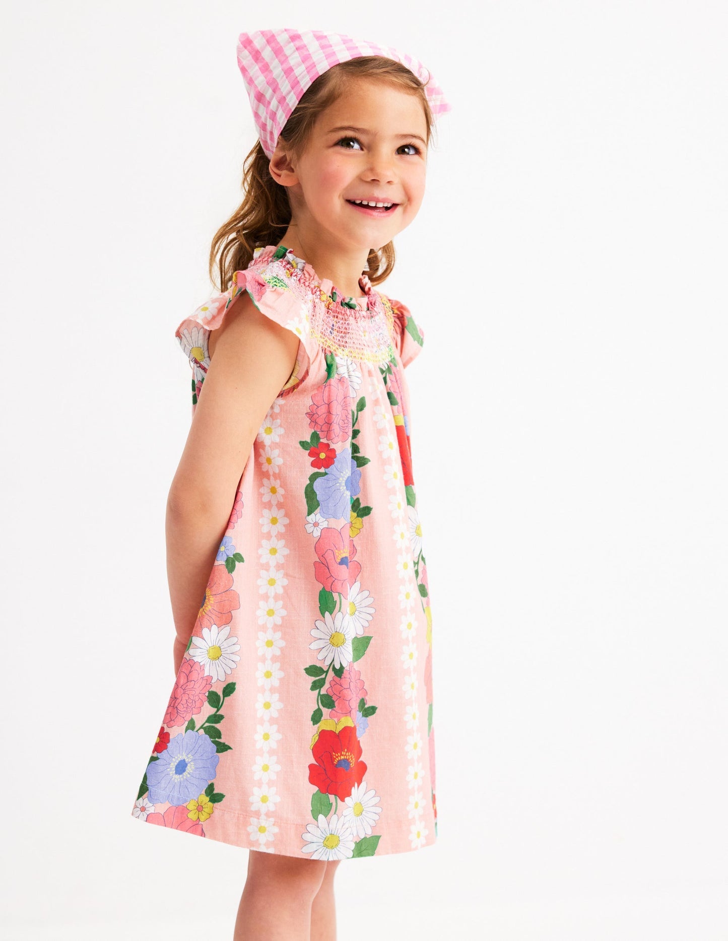 Boden Holiday Smocked Dress - Chalk Pink Flower