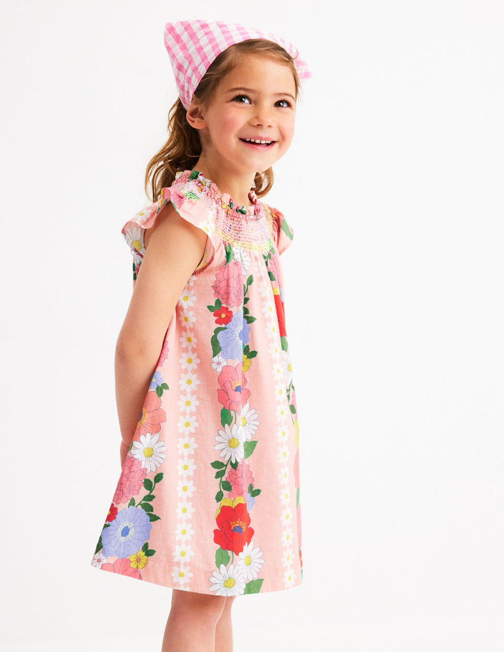 Boden Holiday Smocked Dress - Chalk Pink Flower