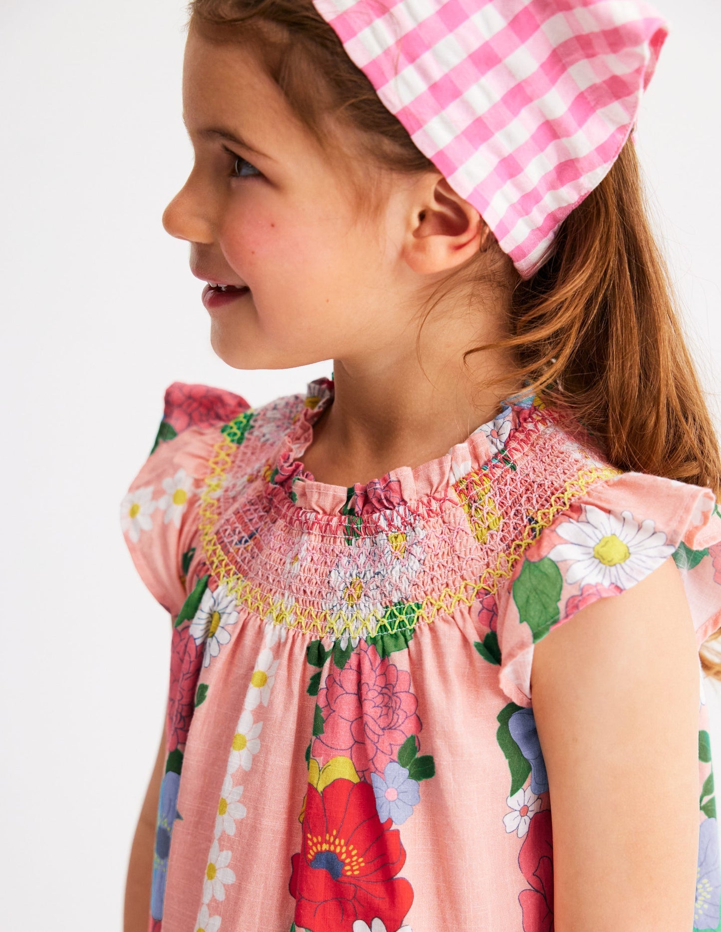 Boden Holiday Smocked Dress - Chalk Pink Flower