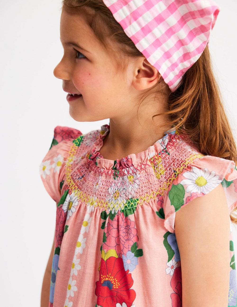 Boden Holiday Smocked Dress - Chalk Pink Flower