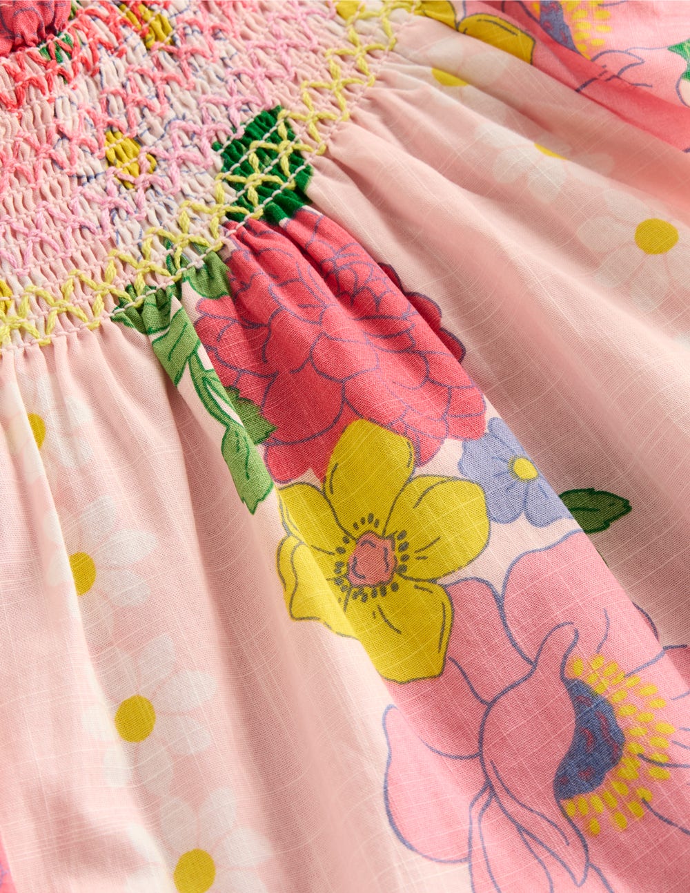 Boden Holiday Smocked Dress - Chalk Pink Flower