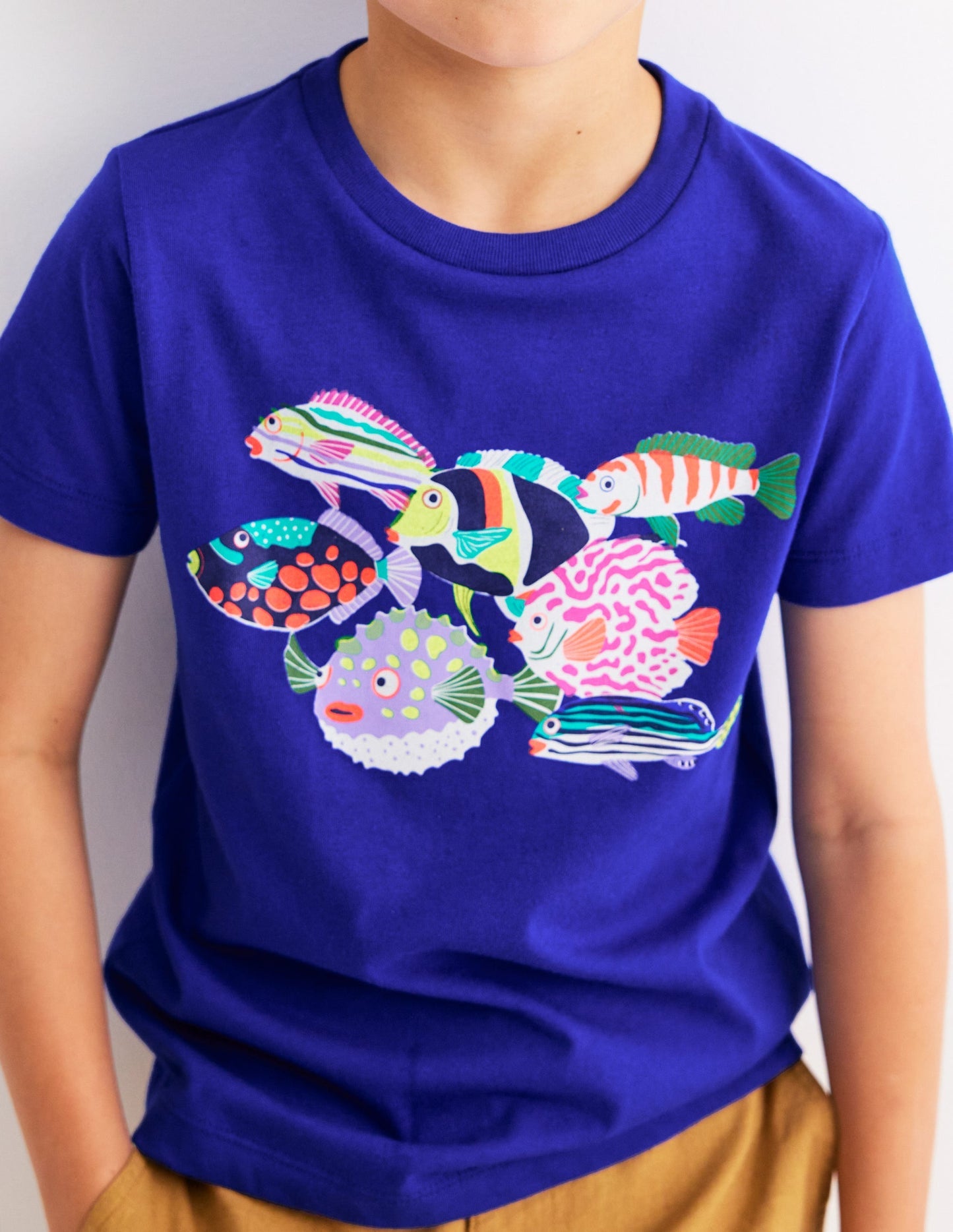 Boden Short Sleeve Riso T-shirt - Blue Heron Fish