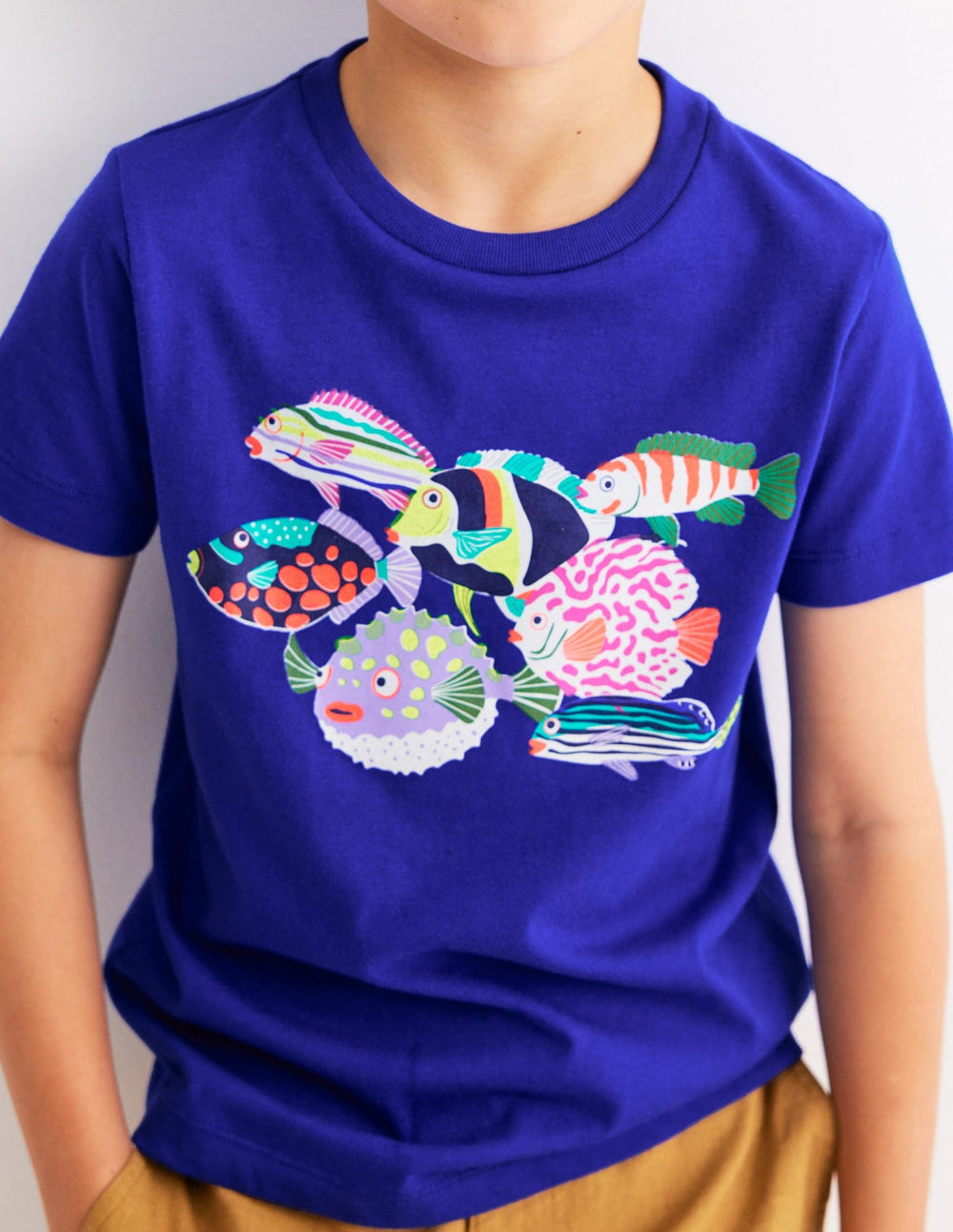 Boden Short Sleeve Riso T-shirt - Blue Heron Fish