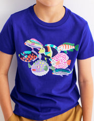 Boden Short Sleeve Riso T-shirt - Blue Heron Fish