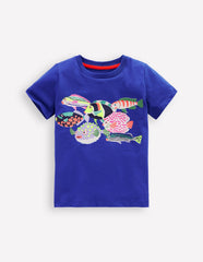 Boden Short Sleeve Riso T-shirt - Blue Heron Fish