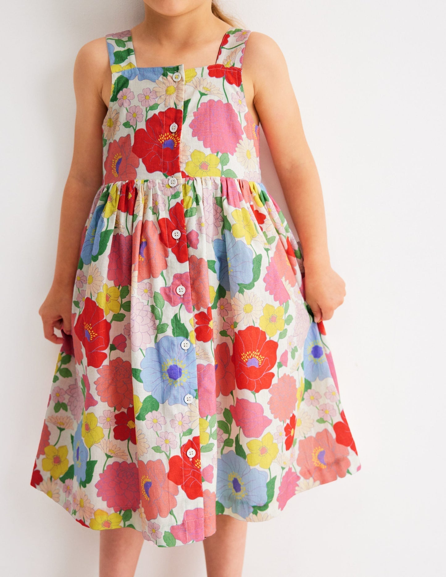 Boden Remy Button Through Dress - Multi Summer Garden