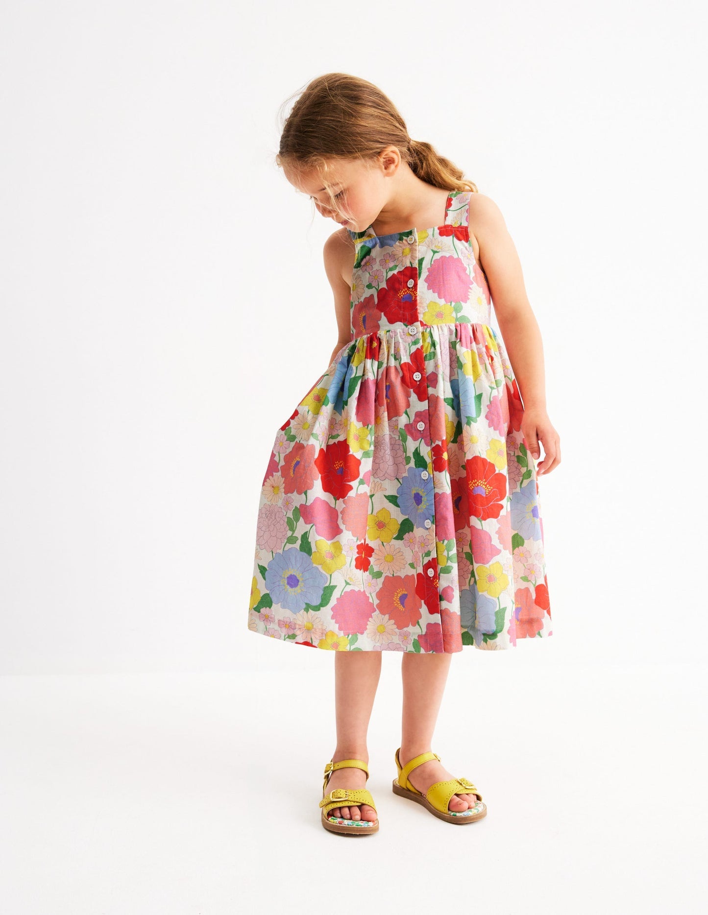 Boden Remy Button Through Dress - Multi Summer Garden