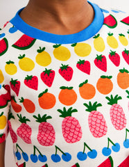 Boden Snug Short John Pajamas - Fruit Stripe