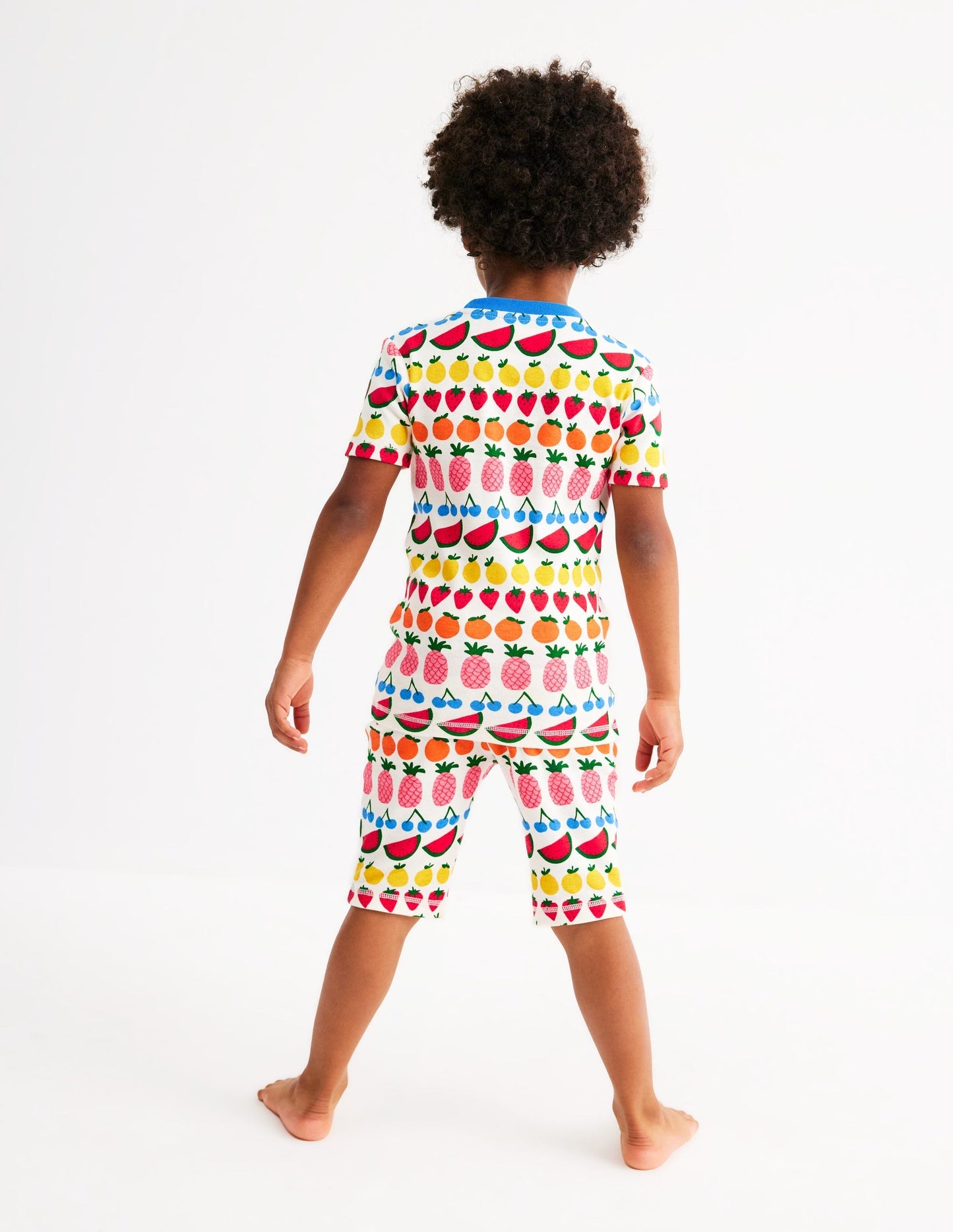 Boden Snug Short John Pajamas - Fruit Stripe