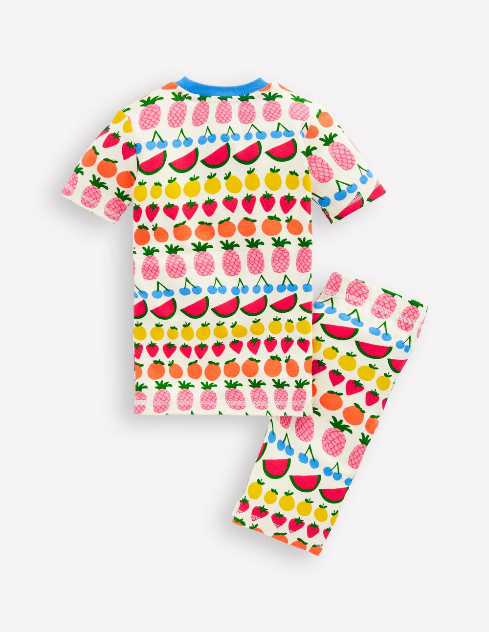 Boden Snug Short John Pajamas - Fruit Stripe