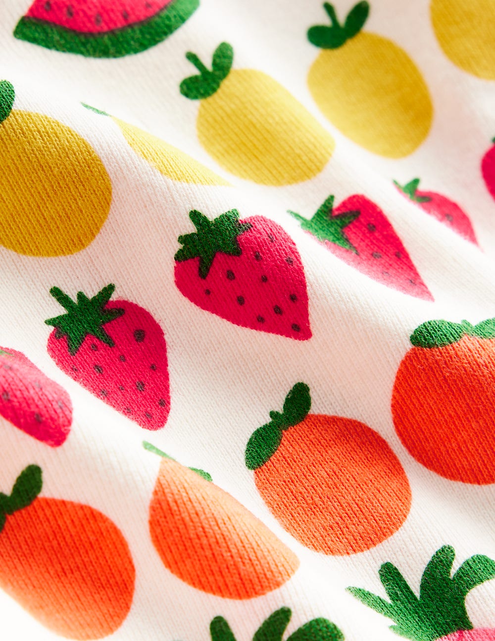 Boden Snug Short John Pajamas - Fruit Stripe