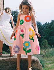 Boden Annalisa Appliqué Sundress - Pink Flower