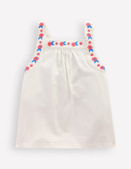 Boden Embroidered Sleeveless Top - Soft Ivory