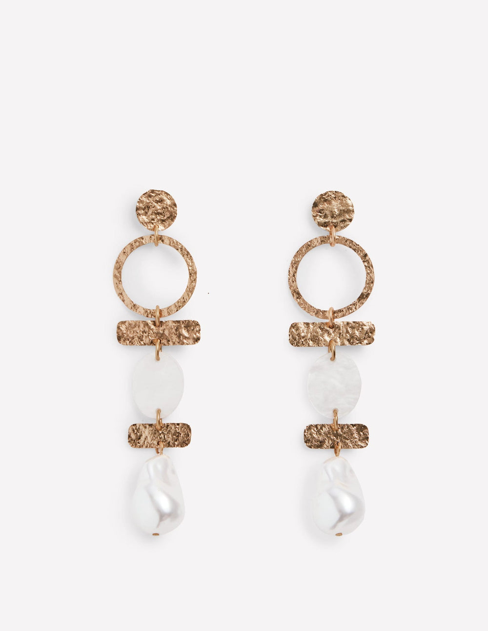 Boden Statement Drop Earrings - Gold/Pearl