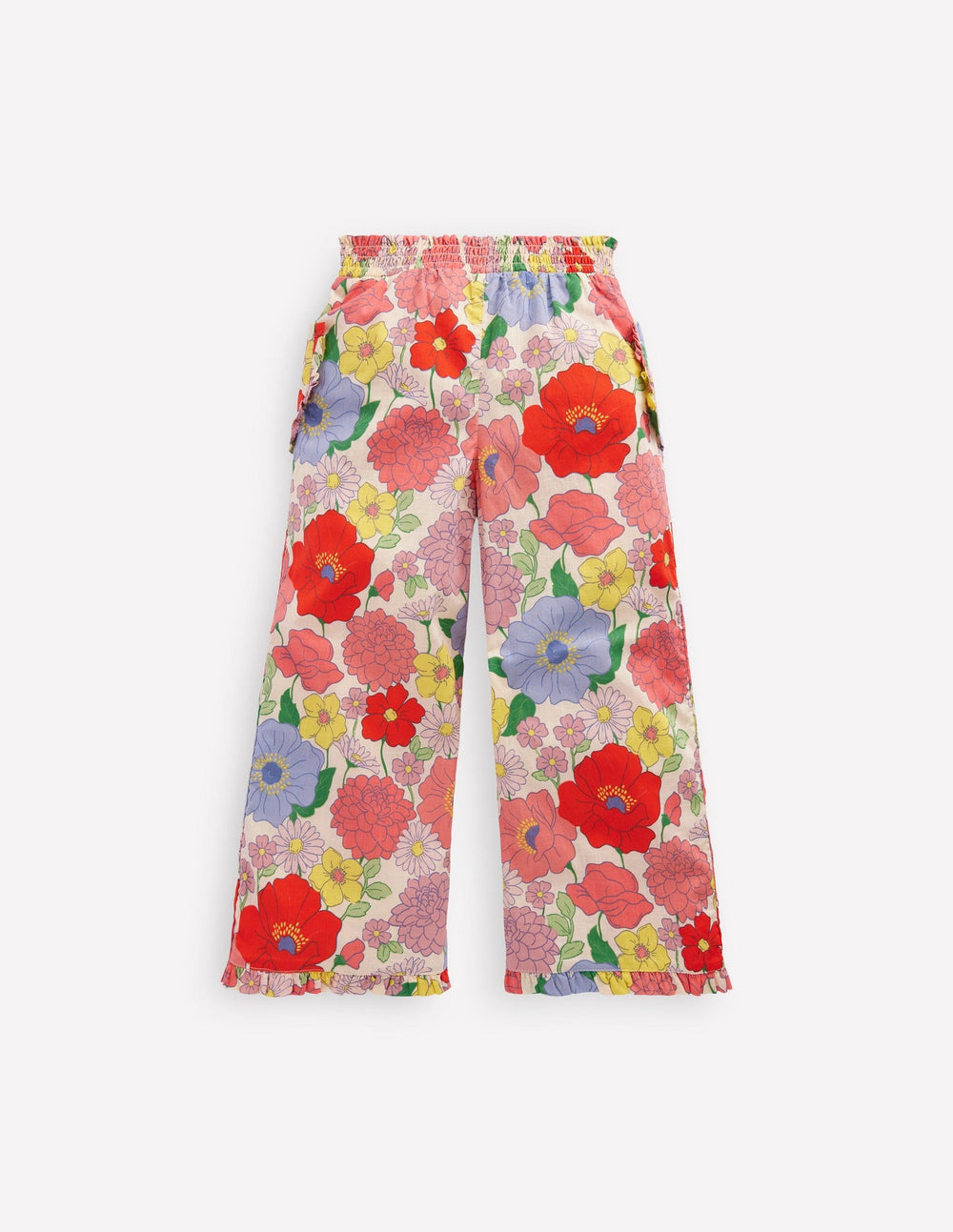 Boden Nostaglic Frill Pants - Multi Summer Garden