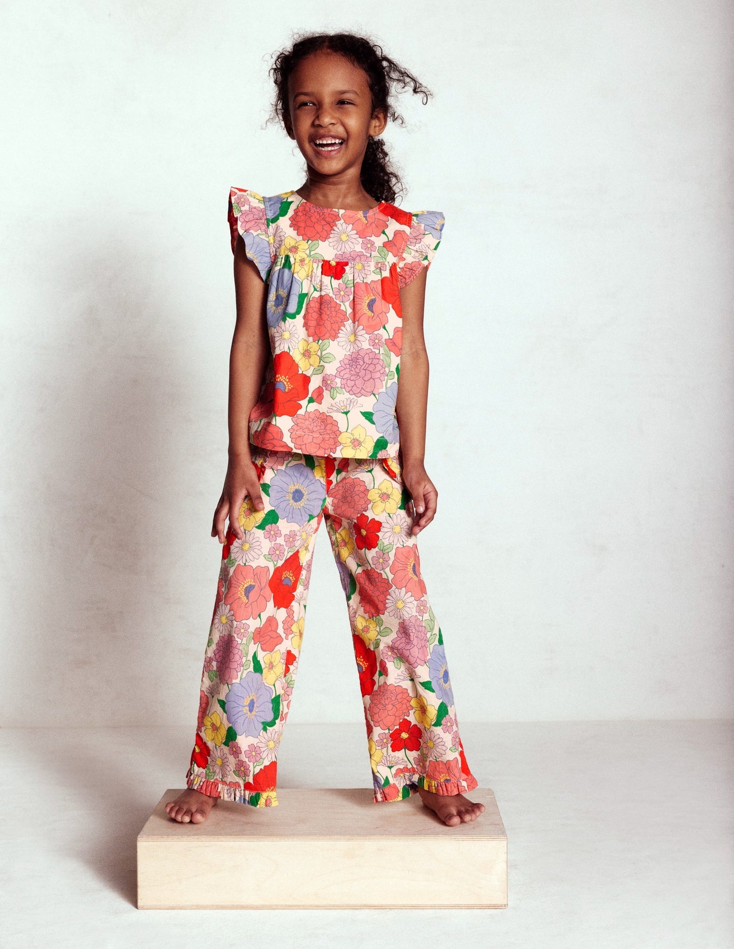 Boden Nostaglic Frill Pants - Multi Summer Garden