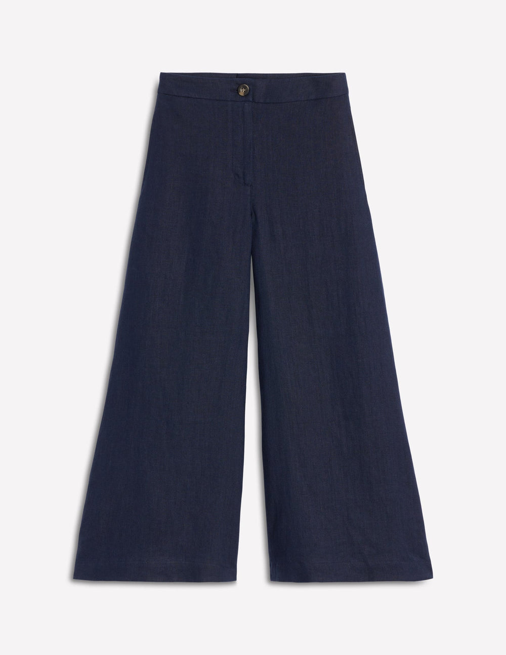 Boden Wide Crop Linen Pants - Navy