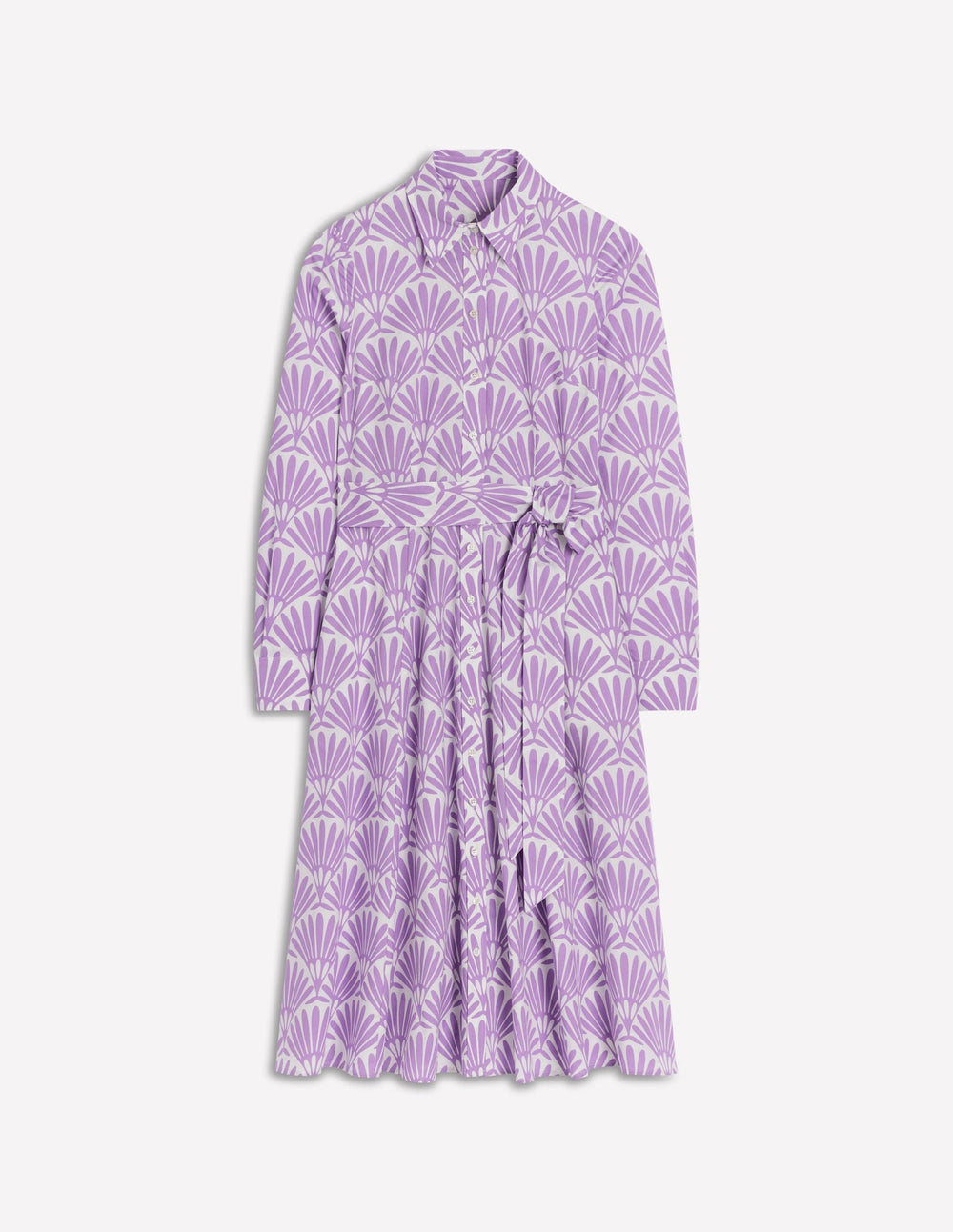 Boden Amy Cotton Midi Shirt Dress - Pretty Violet, Deco Palm