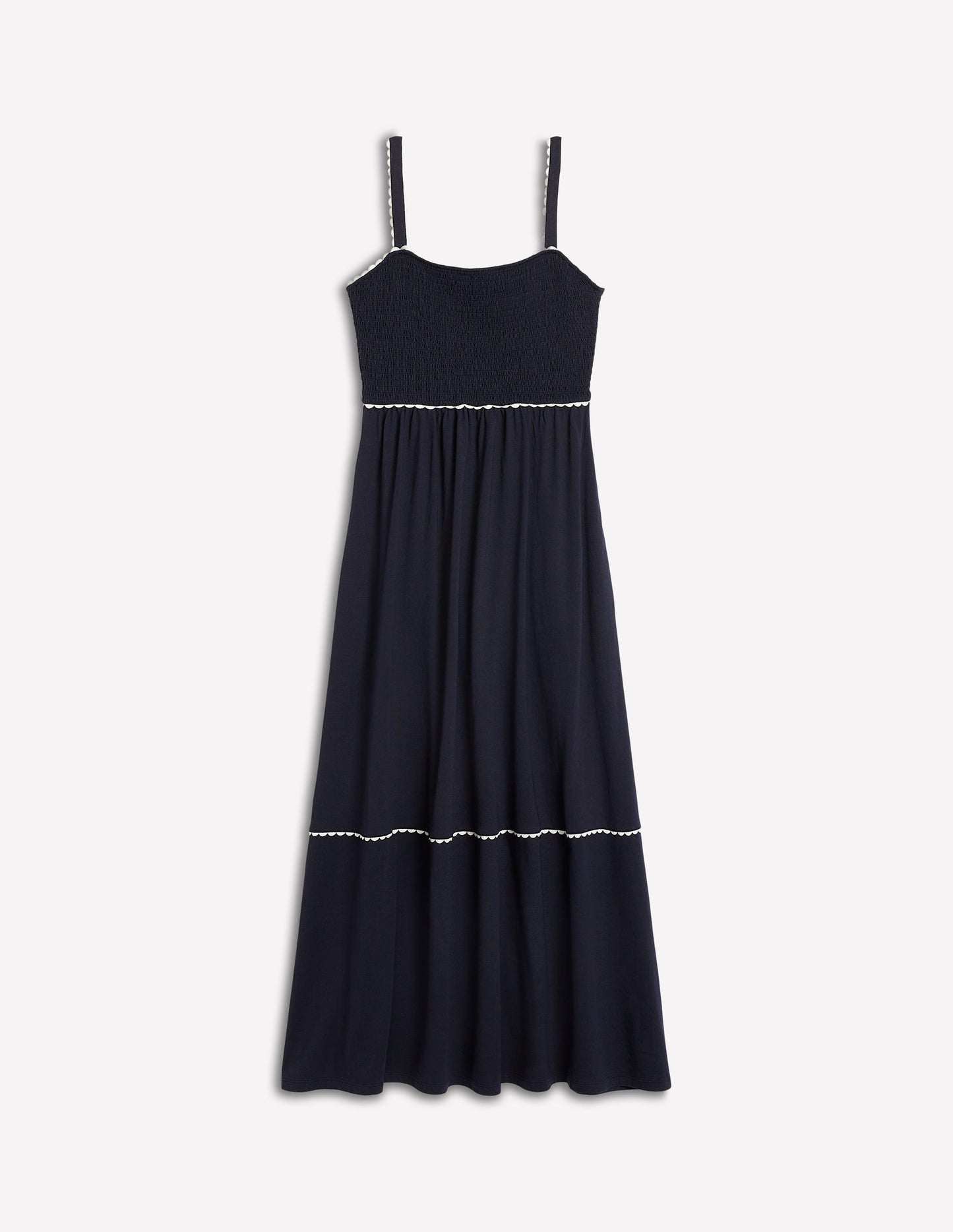 Boden Smocked Trim Maxi Dress - Navy