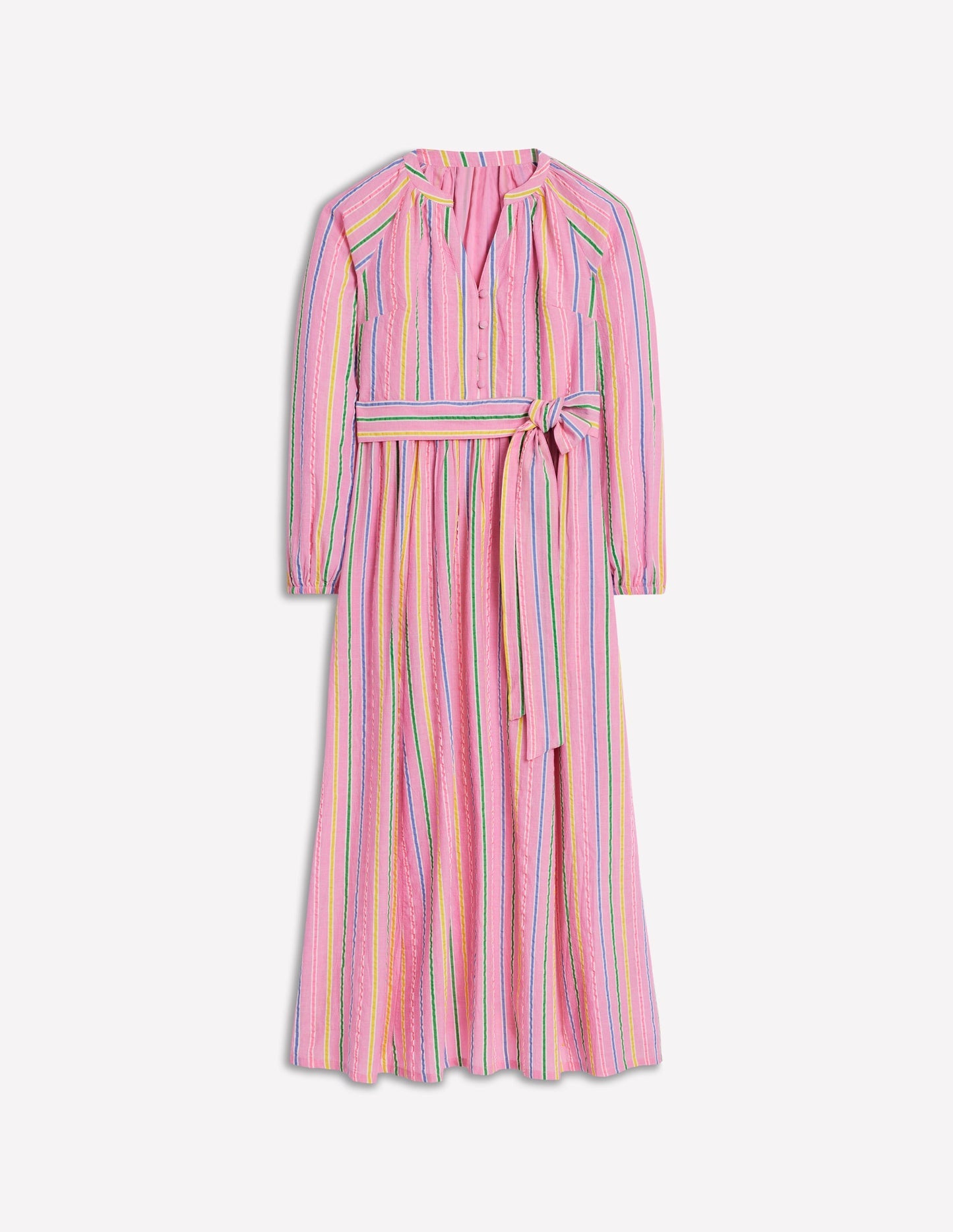 Boden Faye Cotton Maxi Dress - Sorbet Pink, Seersucker Stripe