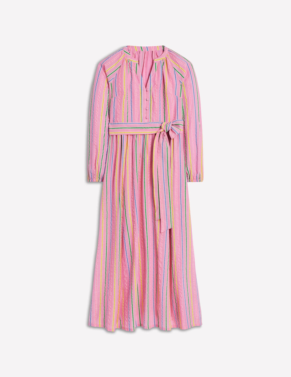 Boden Faye Cotton Maxi Dress - Sorbet Pink, Seersucker Stripe
