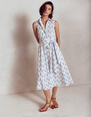 Boden Amy Sleeveless Shirt Dress - Ivory, Tennis