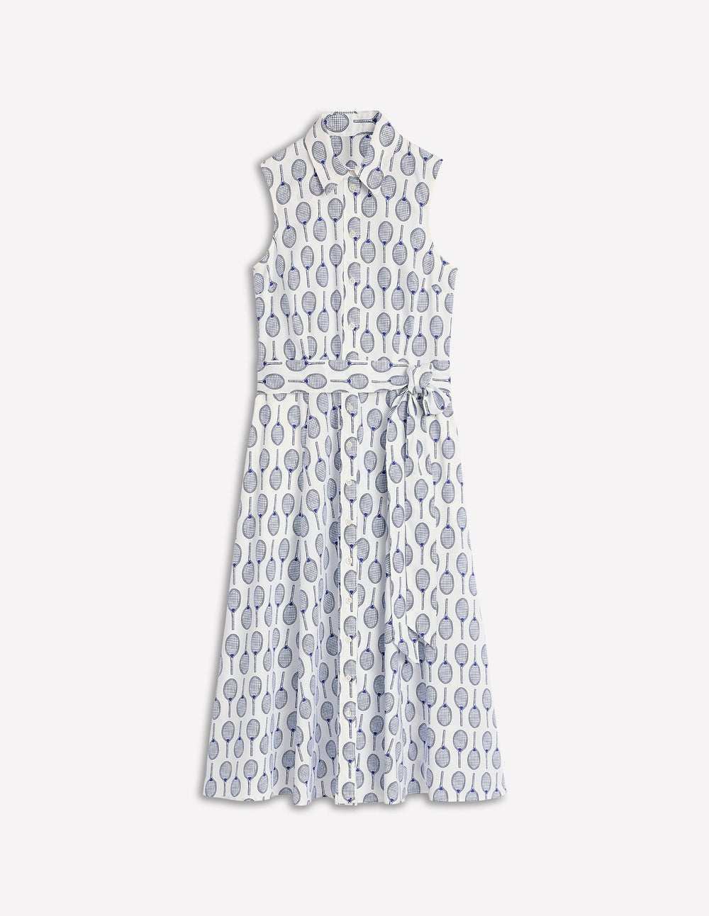Boden Amy Sleeveless Shirt Dress - Ivory, Tennis