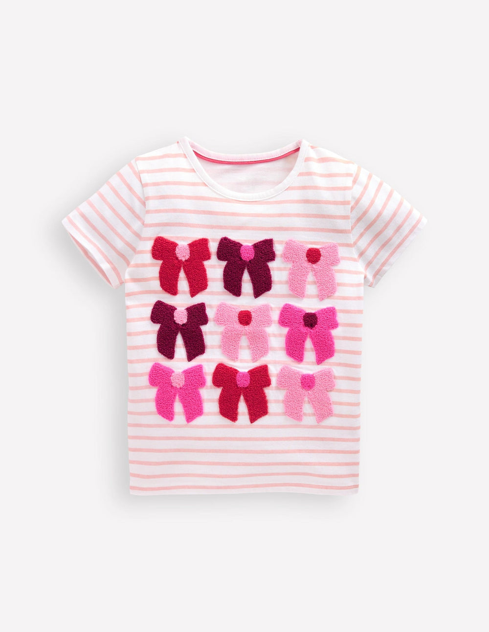 Boden Bay Boucle T-shirt - Stripe Bows