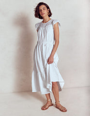 Boden Juliet Broderie Midi Dress - White