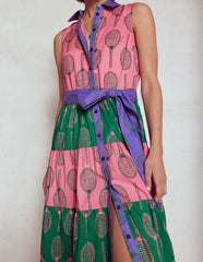 Boden Multi Tiered Shirt Dress - Multi, Tennis
