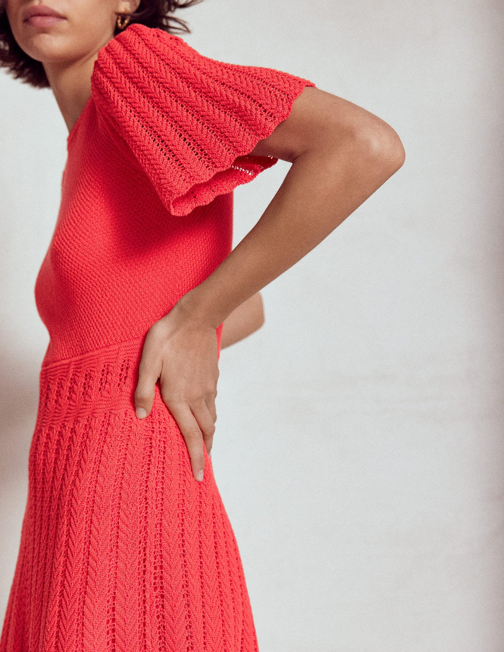 Boden Cotton Stitch Crew Dress - Bittersweet