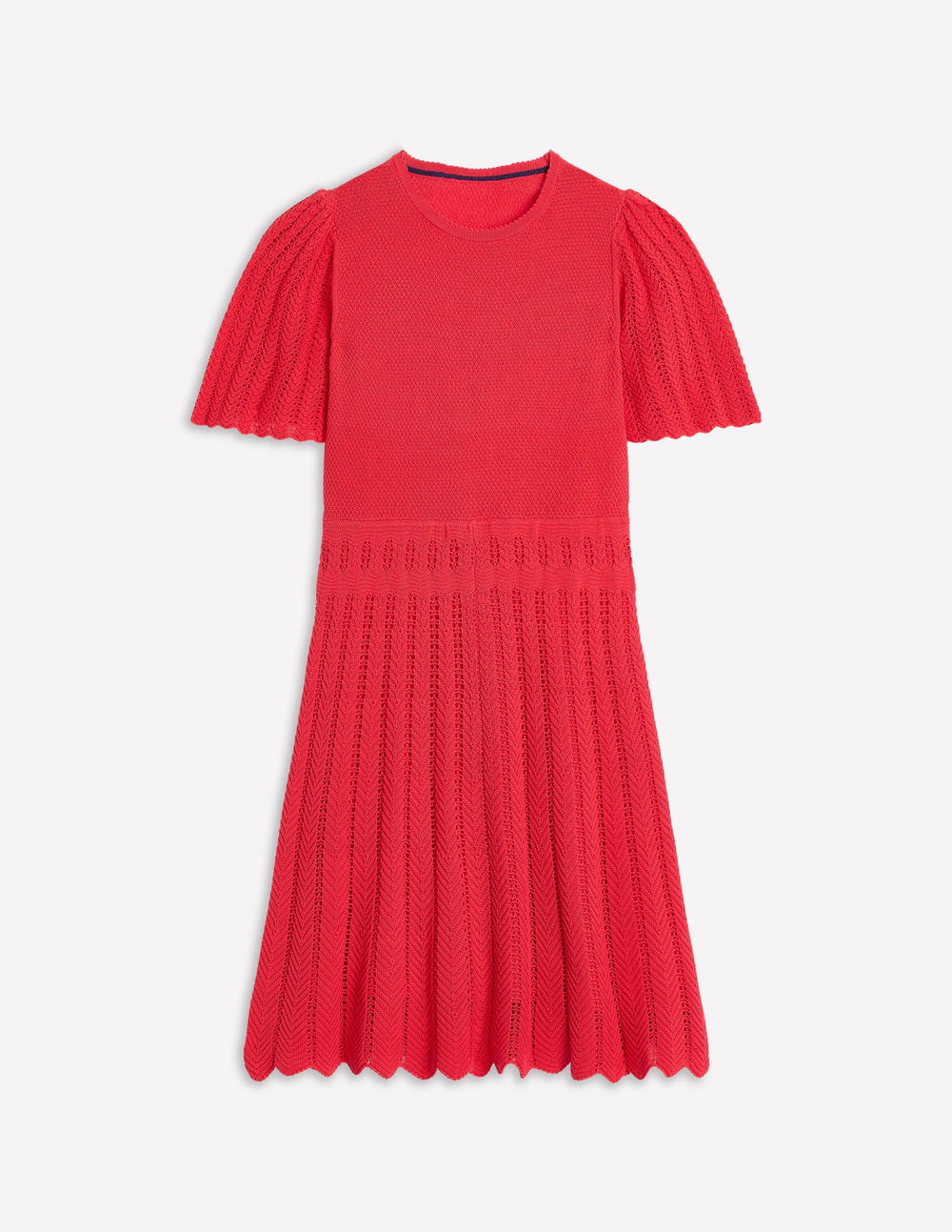 Boden Cotton Stitch Crew Dress - Bittersweet