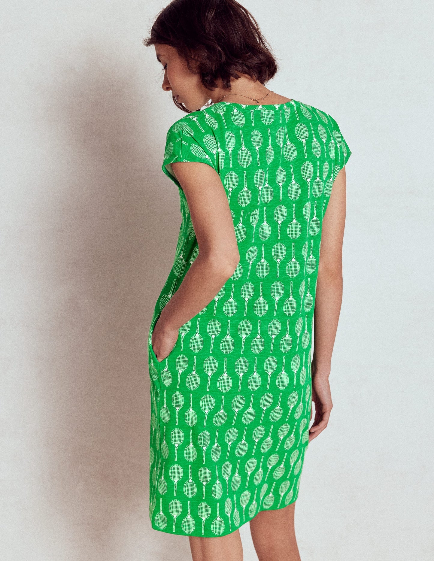 Boden Leah Jersey T-shirt Dress - Rich Emerald, Tennis